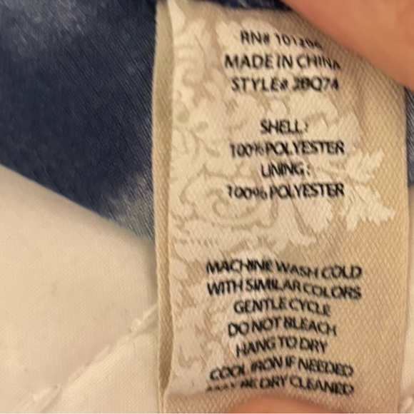 Soft Surroundings Medium Watercolor Blue White Tulip hem tank top shirt tunic - Picture 13 of 15